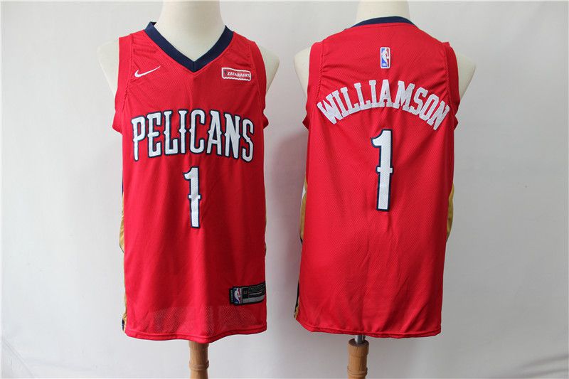 Men New Orleans Pelicans #1 Williamson Red Game Nike NBA Jerseys->oklahoma city thunder->NBA Jersey
